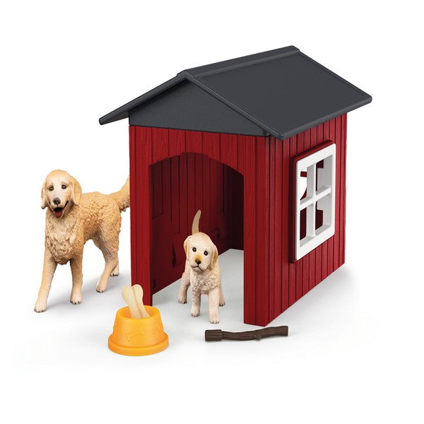 Hundehütte mit Goldenretrievern