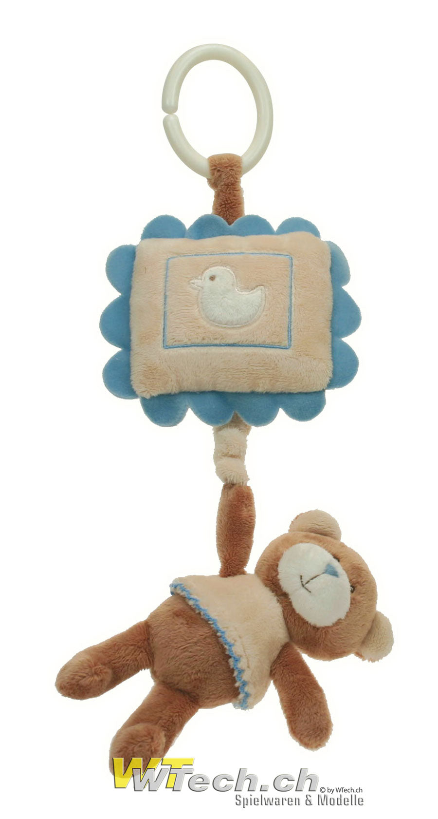 Biscuits Musikbox mit Bär aus Plüsch zum aufhängen blau