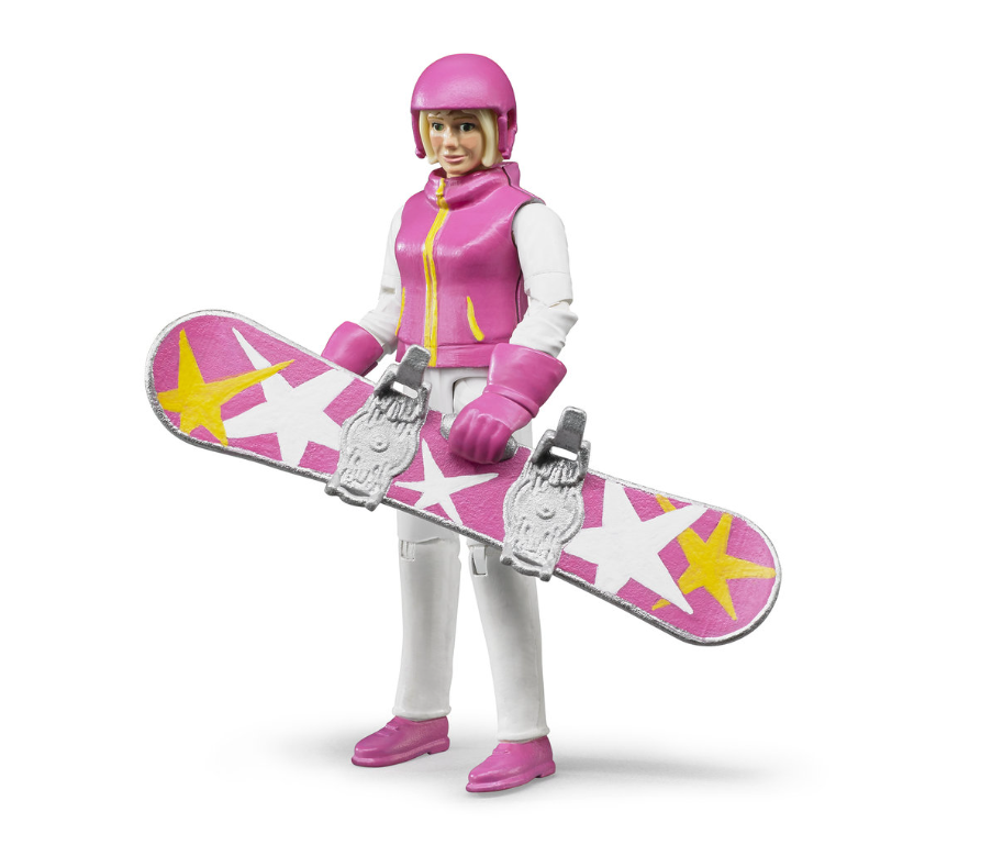 Snowboarderin mit Zubehör Grösse: 10.7 cm