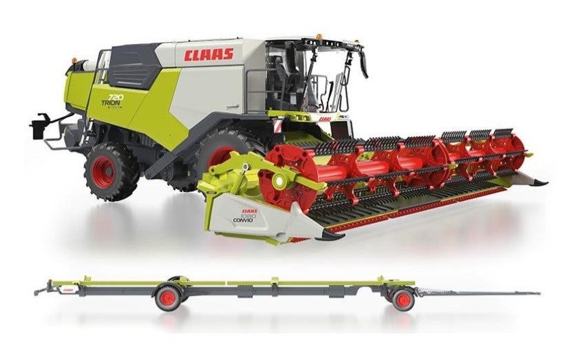 Claas Trion 720 Montana Convio 1080 u. Transportwagen