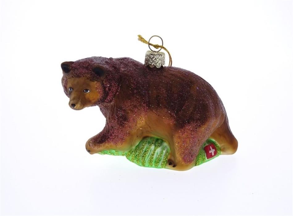 Glas Ornament Braunbär