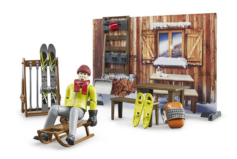Berghütte mit Snowmobil