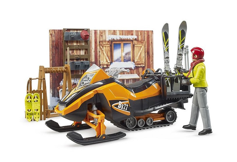 Berghütte mit Snowmobil
