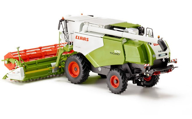 Claas Tucano 570 Mähdrescher mit Getreidevorsatz