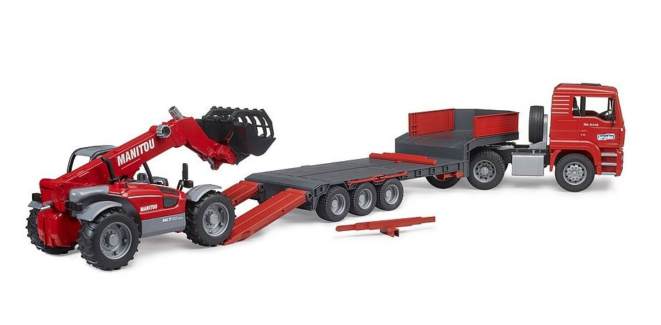 MAN TGA Tieflader mit Manitou Teleskoplader MLT 633