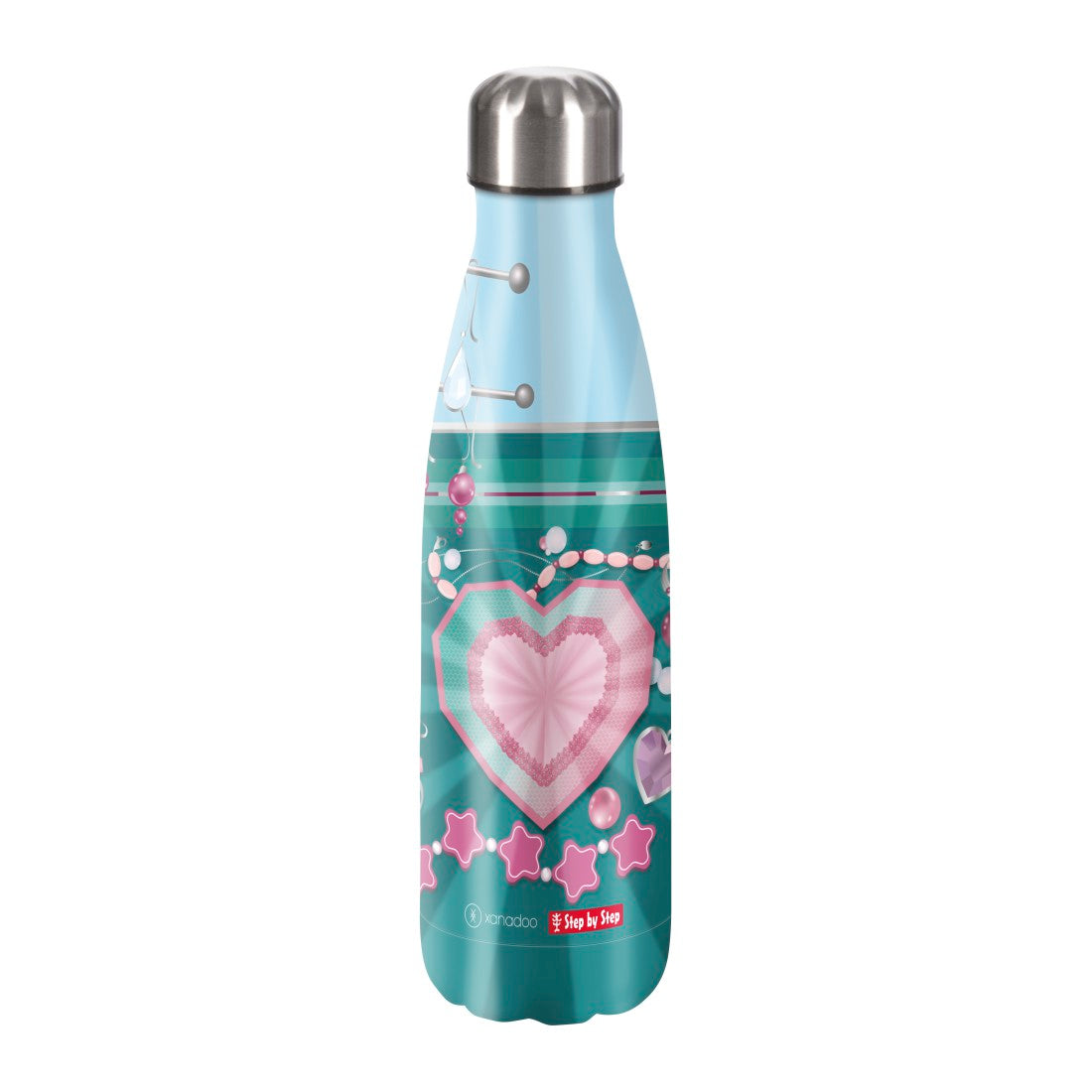 Xanadoo Isolierte Edelstahl-Trinkflasche Glitter Heart Hazle""