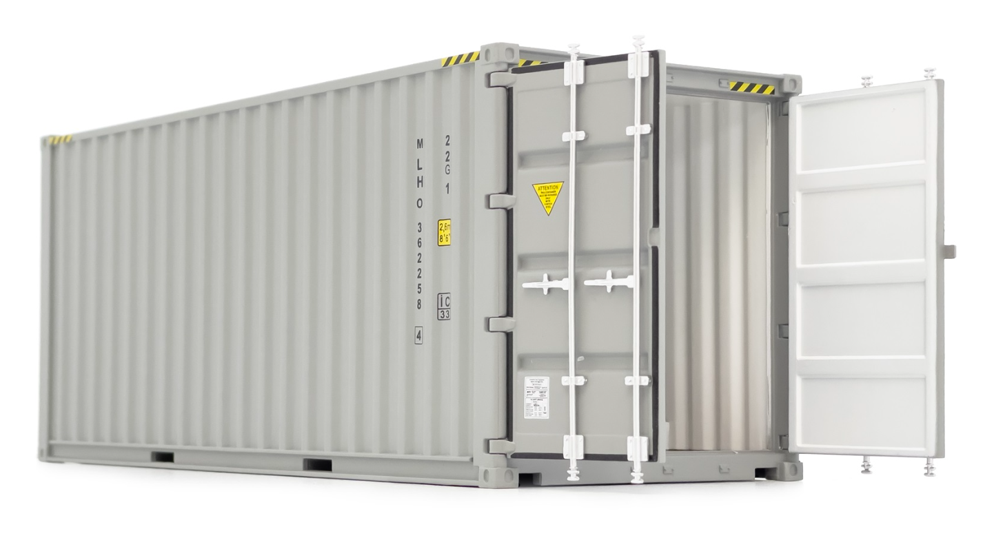 20-Fuß-Seecontainer in grauer Farbe