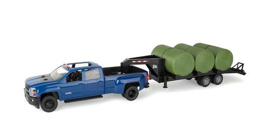 Big Farm Chevrolet Pick-Up mit Anhänger und Ballen