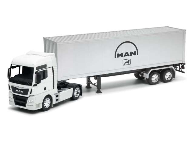 MAN TGX XXL Weiss mit Anhänger Silber
