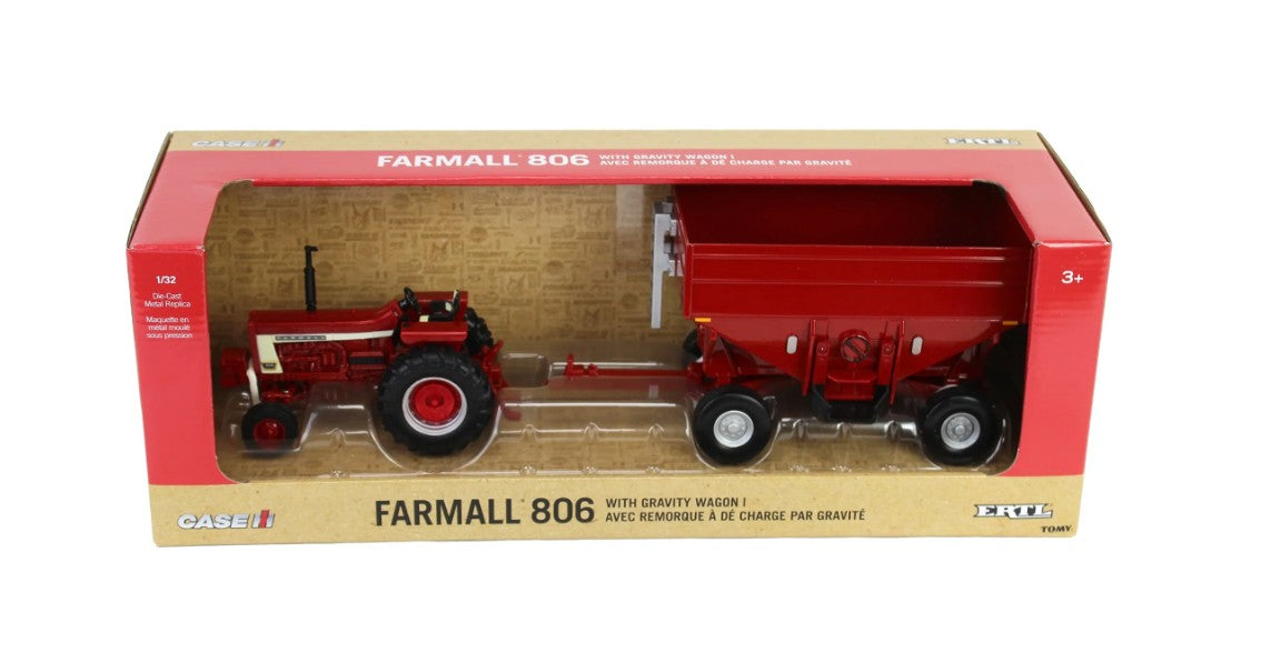 Farmall 806 Traktor mit Getreideanhänger