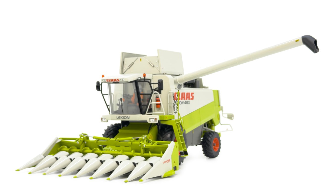 Claas Lexion 480 Evolution und Conspeed 875C Maispflueckvorsatz
