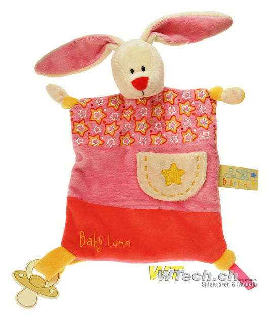 Baby Luna Collection Schmusetuch Hase mit Sternen pink