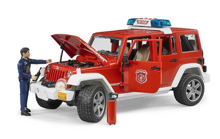 Jeep Wrangler Rubicon Feuerwehr- Einsatzfahrzeug mit Feuerwehrmann