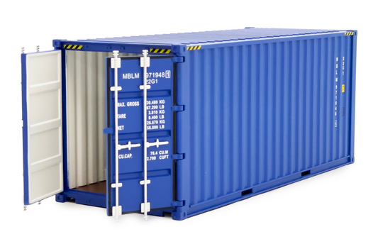20-Fuß-Seecontainer in blauer Farbe