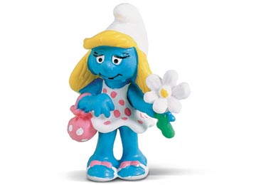 Schlumpfine mit Blume