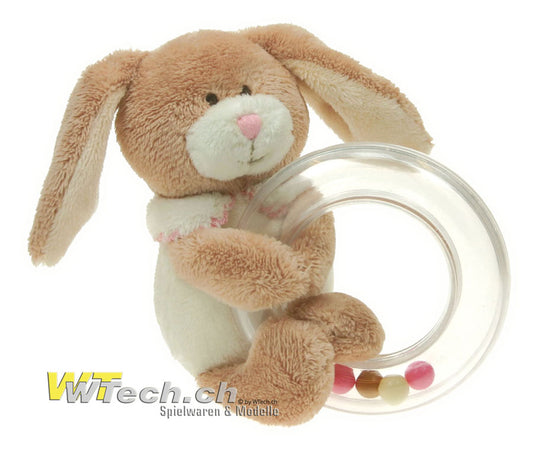 Biscuits Rassel Hase aus Plüsch pink