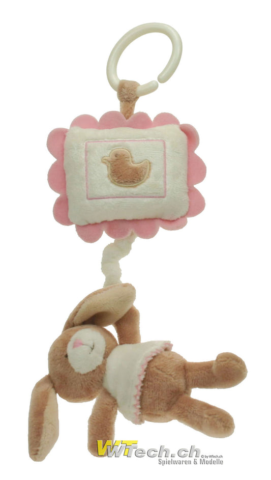 Biscuits Musikbox mit Hase aus Plüsch zum aufhängen pink