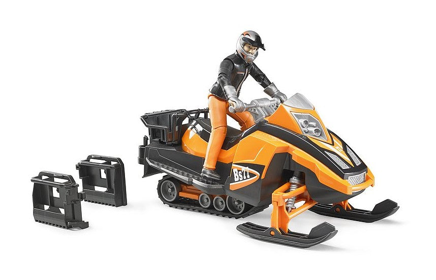 Snowmobil mit Fahrer und Ausstattung 21x9.3x9.3cm