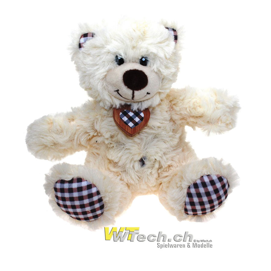 Idis Vintage Bär 25cm weisses Karo-Muster""
