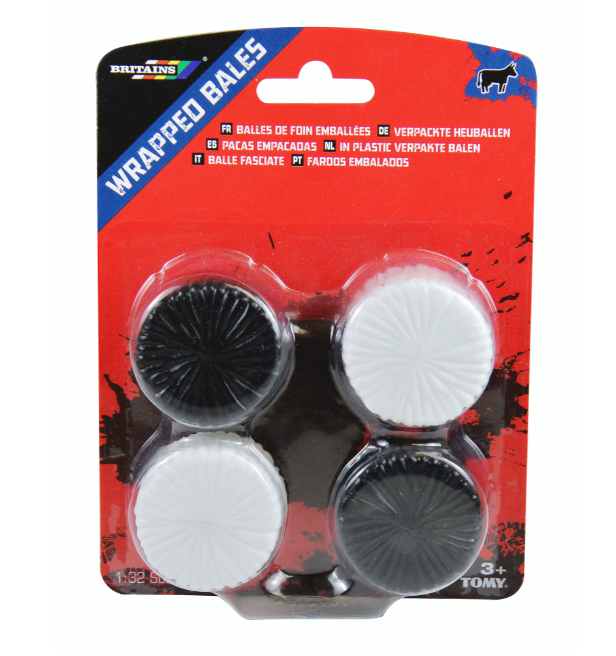 Rundballen in Silagefolie schwarz/weiss