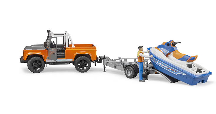 Land Rover Defender Pick-Up mit Jet-Ski