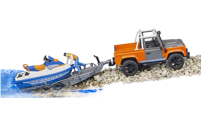 Land Rover Defender Pick-Up mit Jet-Ski