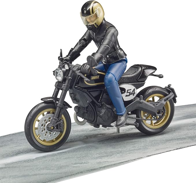 Ducati Scrambler Café Racer mit Fahrer