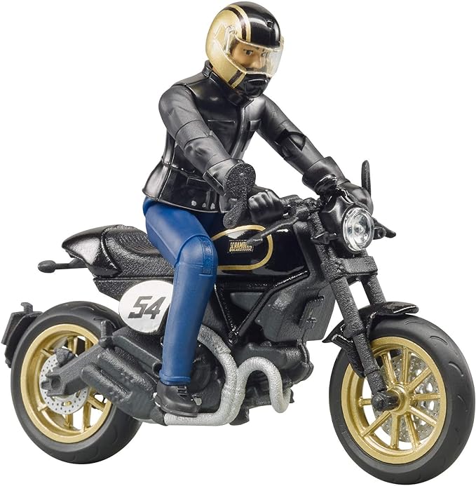 Ducati Scrambler Café Racer mit Fahrer