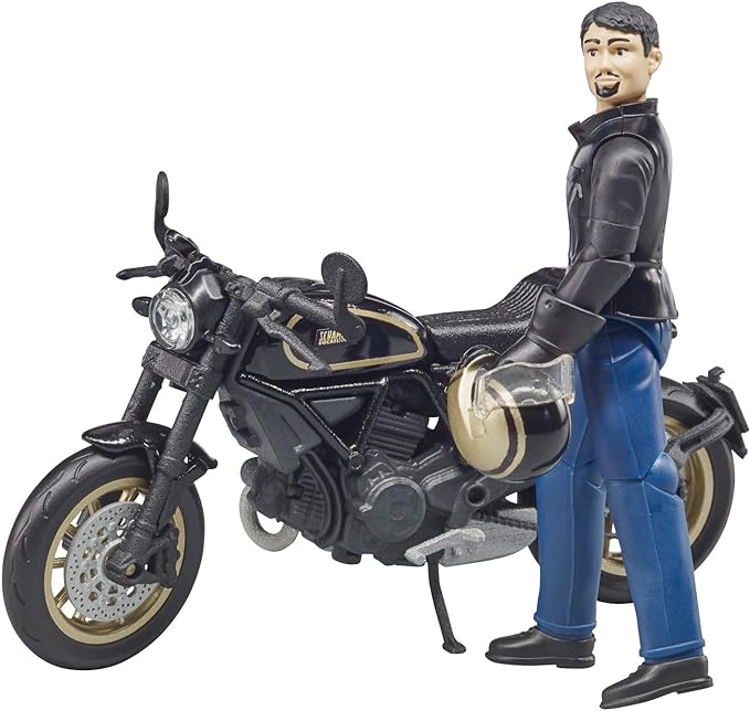 Ducati Scrambler Café Racer mit Fahrer