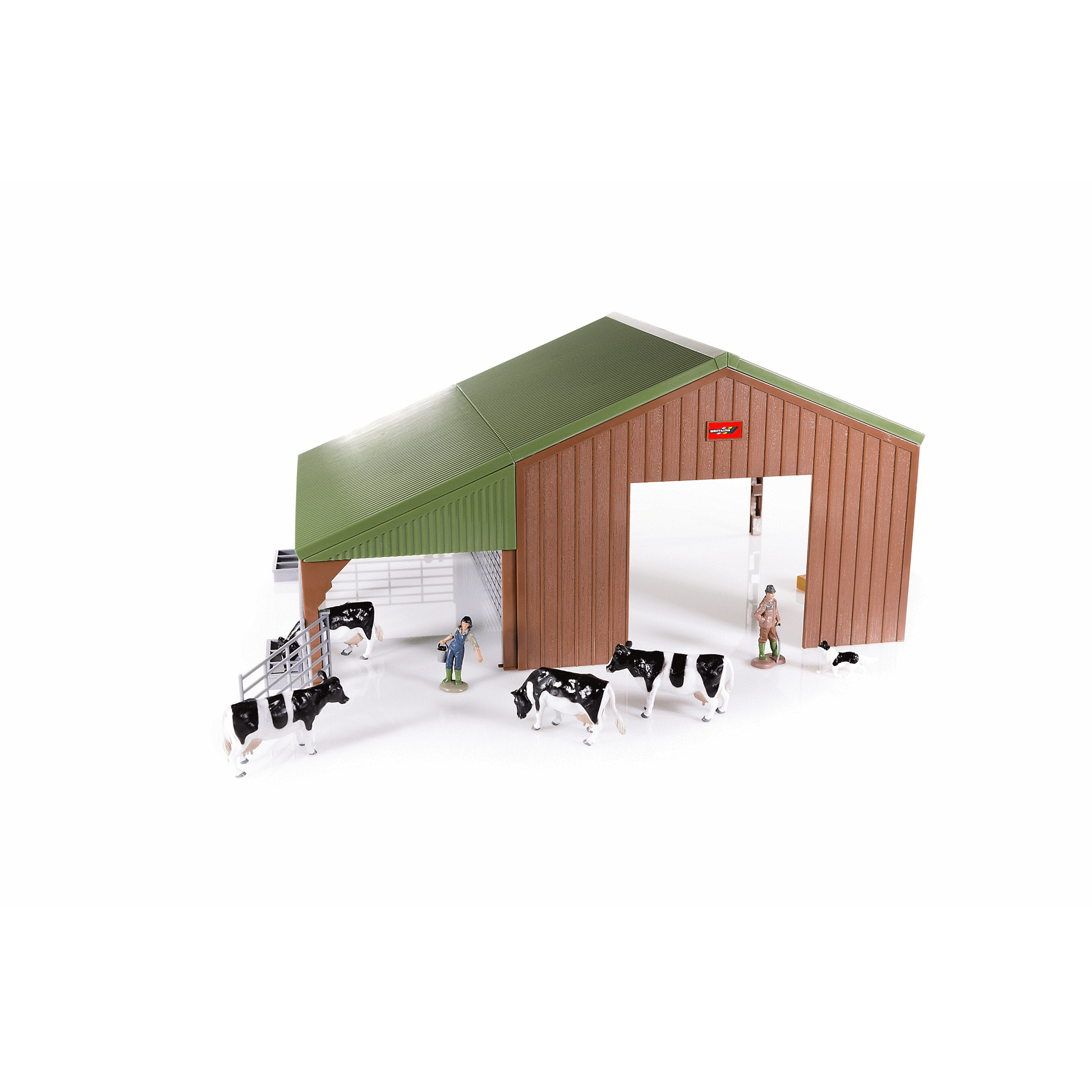 Scheune/Stall Set mit Bauernfamilie und Tieren
