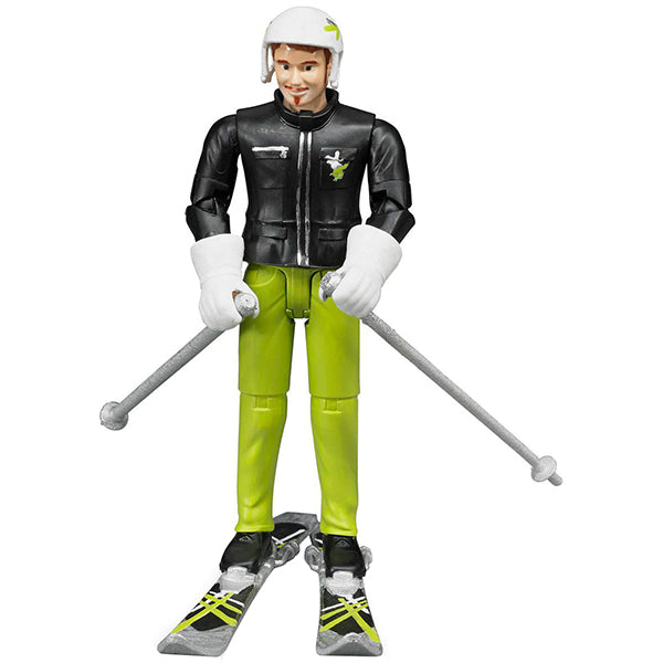 Skifahrer mit Zubehör Grösse: 10.7 cm