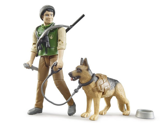 Förster mit Hund und Ausrüstung