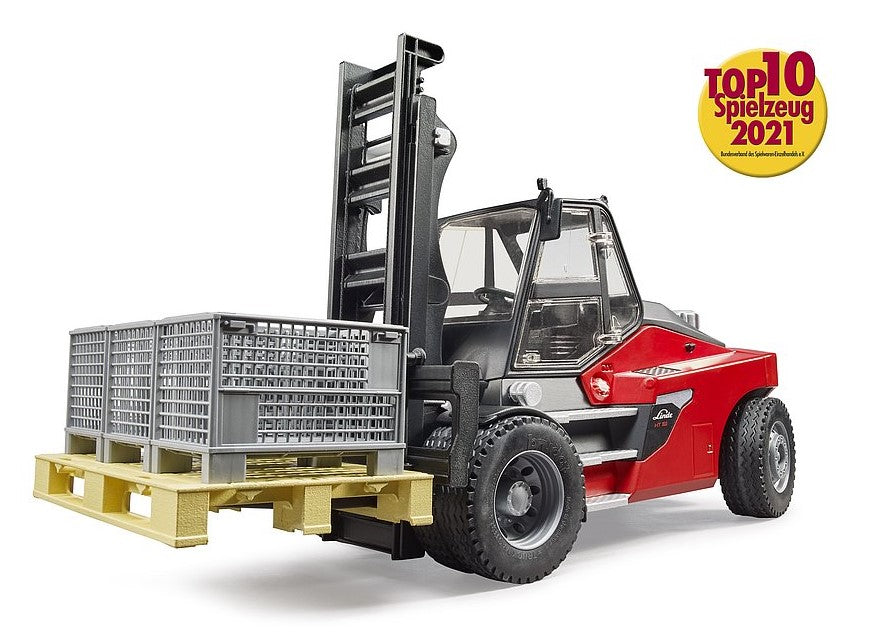 Linde HT160 Stapler mit Palette und 3 Gitterboxen