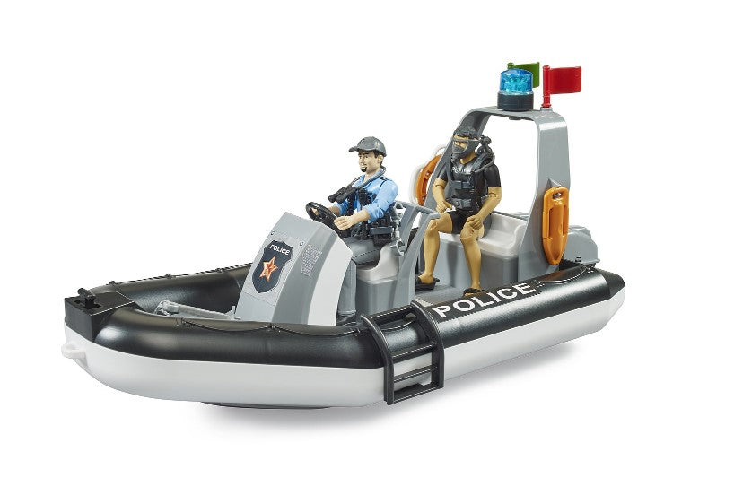 Polizei Schlauchboot mit Polizist