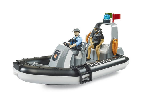 Polizei Schlauchboot mit Polizist