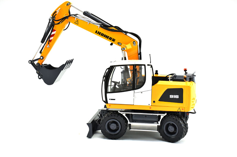 Liebherr A916 Litronic Mobilbagger mit Mitas-Reifen.