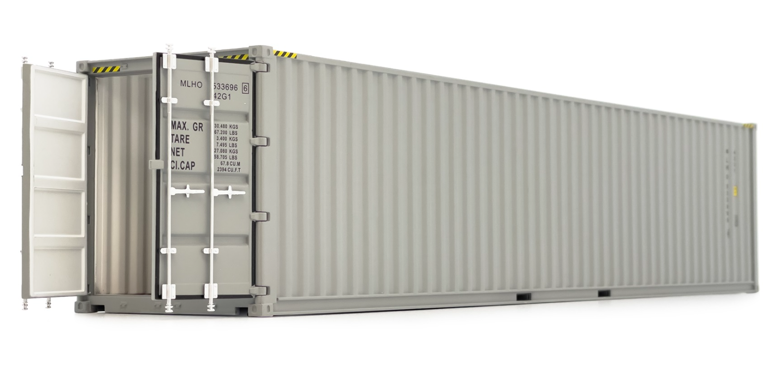40-Fuß-Seecontainer in grauer Farbe