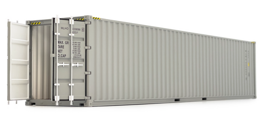 40-Fuß-Seecontainer in grauer Farbe