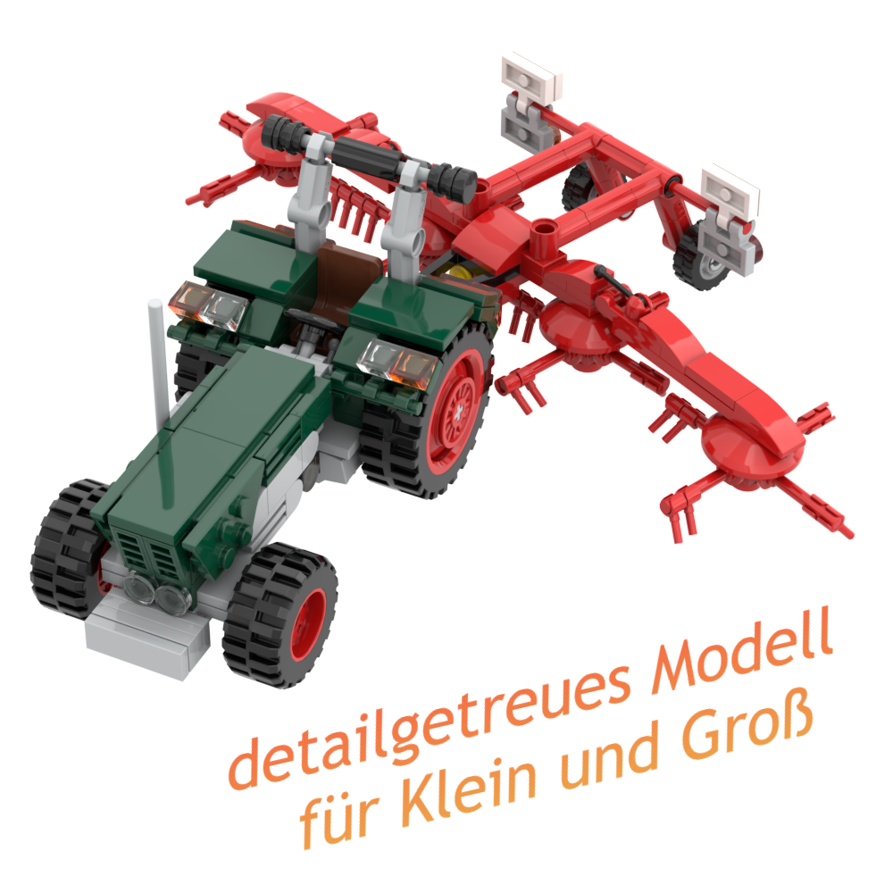 fairBricks Traktor DTZ mit Heuwender