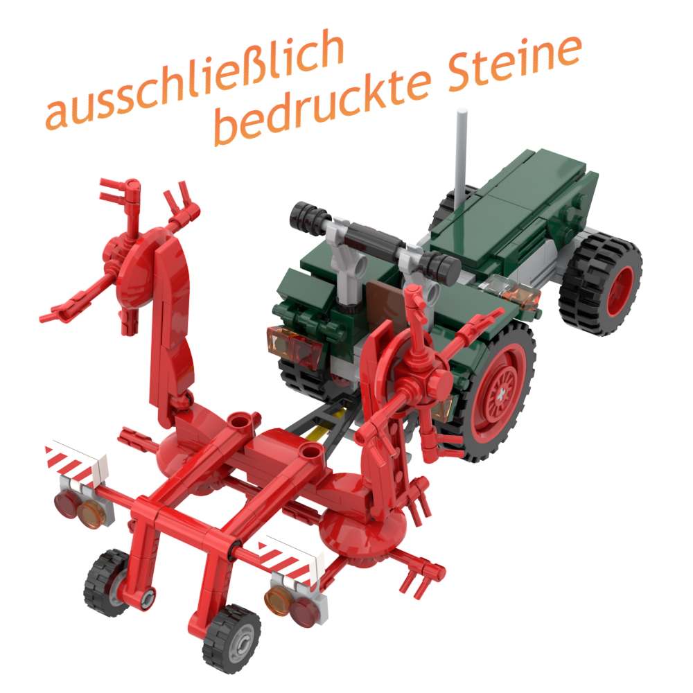 fairBricks Traktor DTZ mit Heuwender