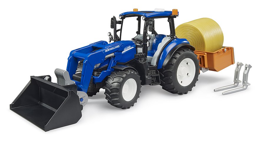 New Holland T5.120 mit Frontlader Ladekasten und Gabeln