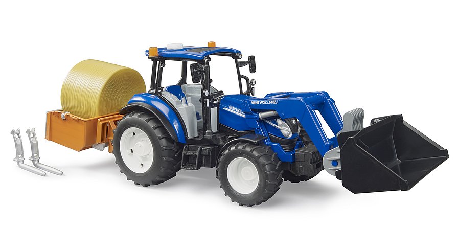 New Holland T5.120 mit Frontlader Ladekasten und Gabeln
