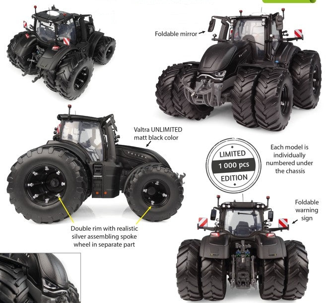 Valtra S416 Unlimited Matt Black mit Dualrädern Limited Edition 1000 Stück