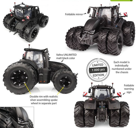 Valtra S416 Unlimited Matt Black mit Dualrädern Limited Edition 1000 Stück