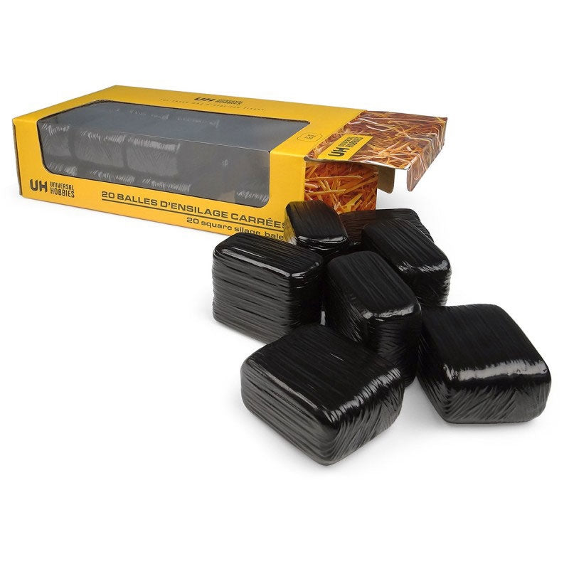Pack 20 quadratische Silageballen Schwarz