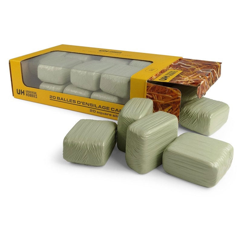 Pack 20 quadratische Silageballen grün