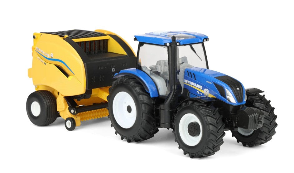 New Holland T6.175 mit Rundballenpresse