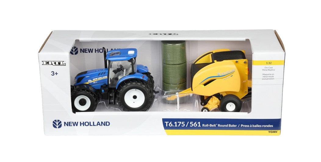 New Holland T6.175 mit Rundballenpresse
