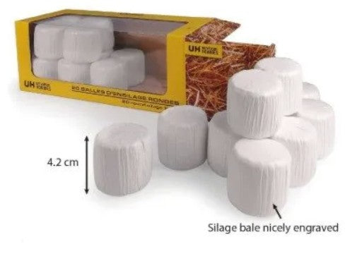 Set mit 20 Silage Rundballen weiss