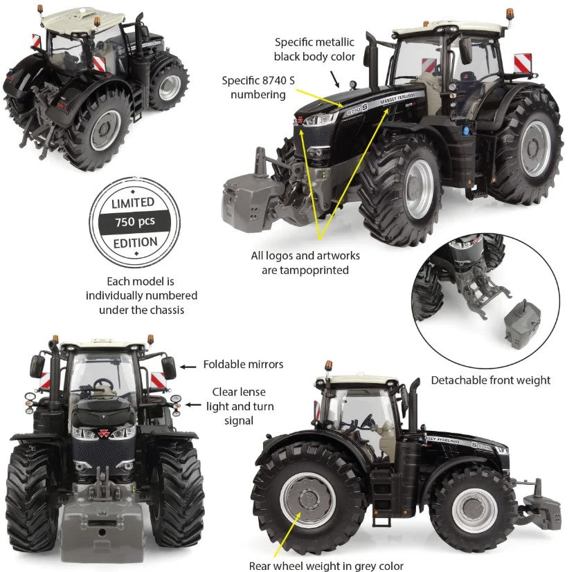 Massey Ferguson 8740 S Black Edition Traktor Limitiertes Modell